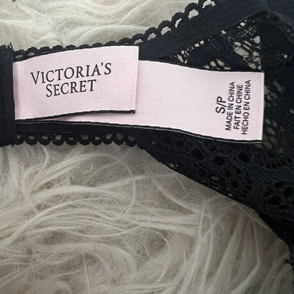 Victorias Secret Dream Angels Sheer Black Lace Up Thong Teddy Bodysuit Small - Picture 10 of 12